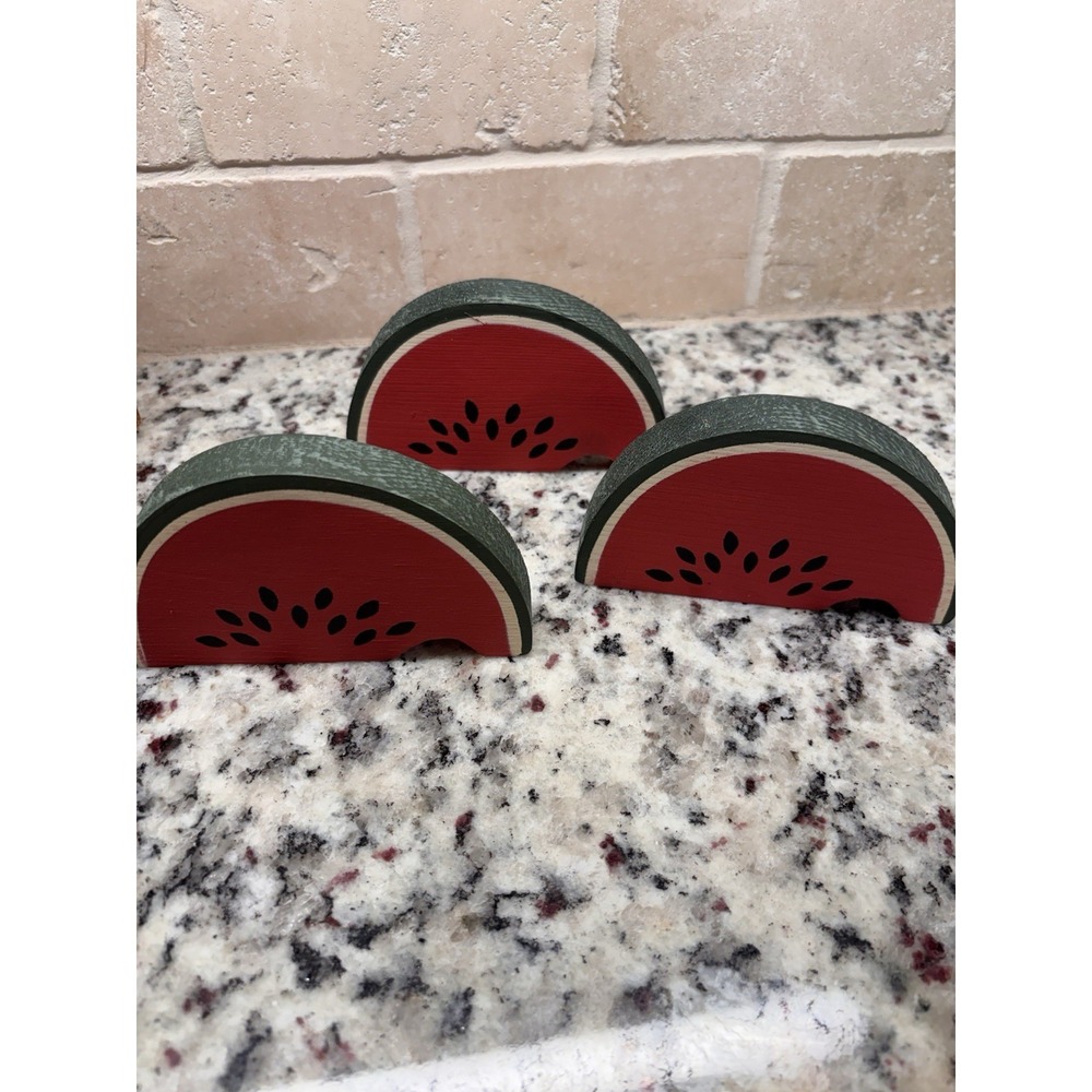 Vintage Home Interior Watermelon Slices Wooden Shelf Sitter/Wall Hanging NEW